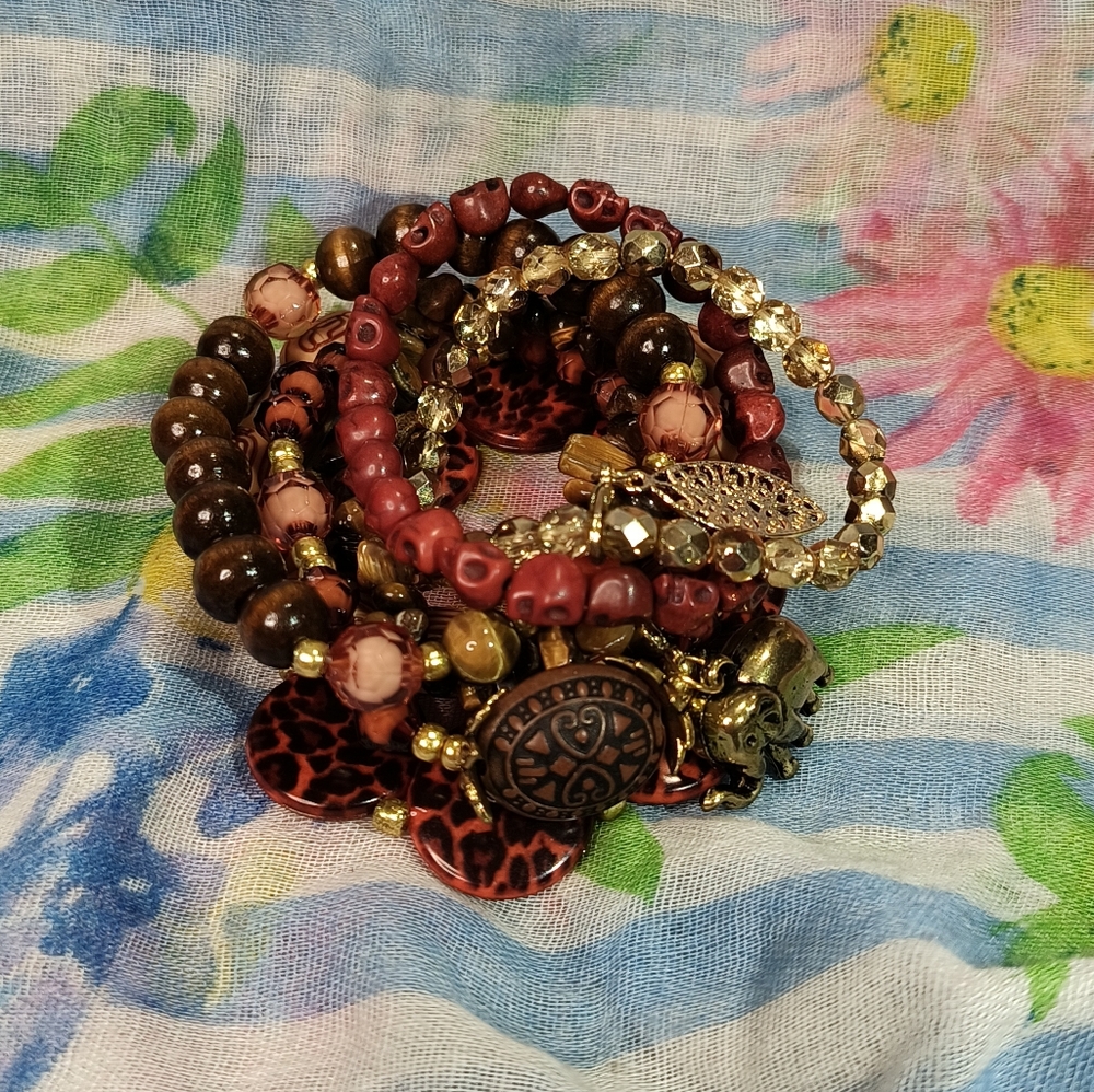 Handmade Artisan Animal Tones Bracelet